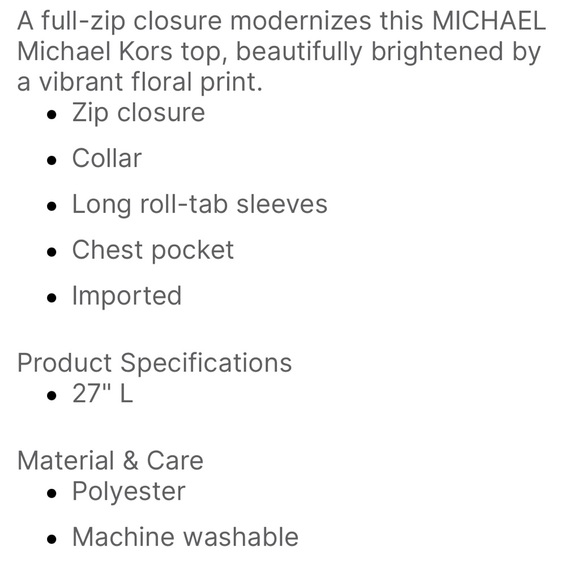 Zip-Up Michael Kors Blouse - Picture 5 of 5